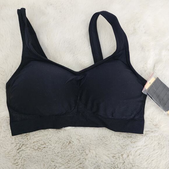 NEW Truekind Daily Comfort Wireless Shaper Seamless Bra - Black (Plus Size L) - Picture 1 of 13